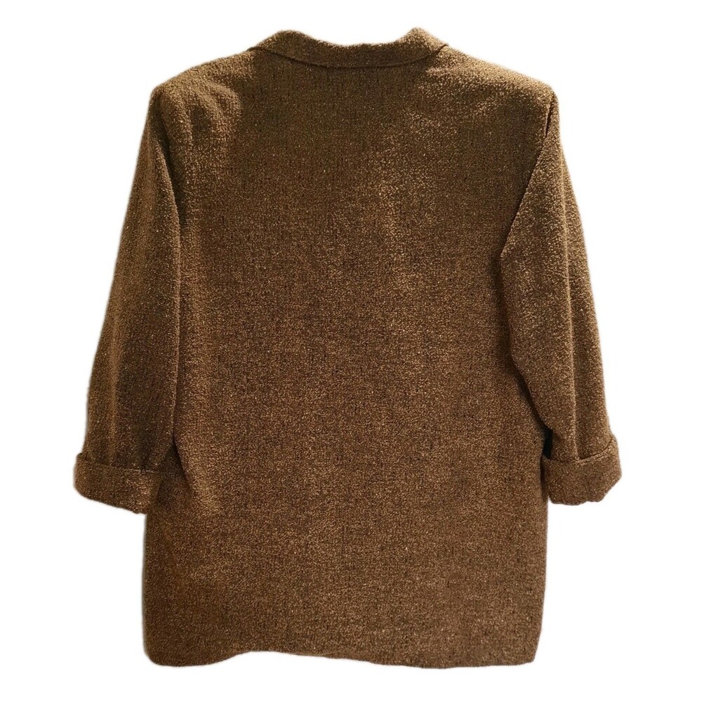 VINTAGE Newport News Brown Brushed Tweed Blazer Jacket Womens Longline Coat 16 - Picture 2 of 4